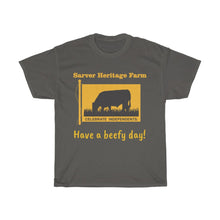 Load image into Gallery viewer, Sarver Heritage Farm w/defintion on back Unisex Heavy Cotton Tee
